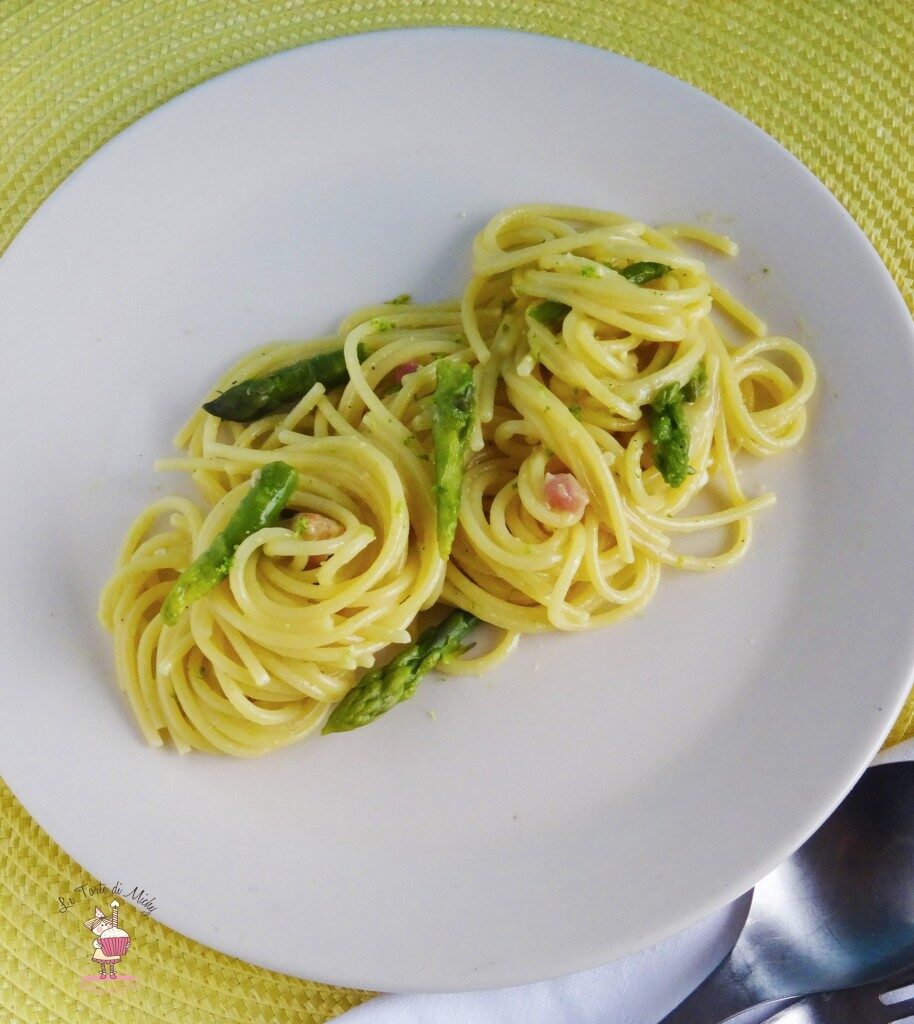 Spaghetti alla carbonara con asparagi e profumo di lime di heinz beck