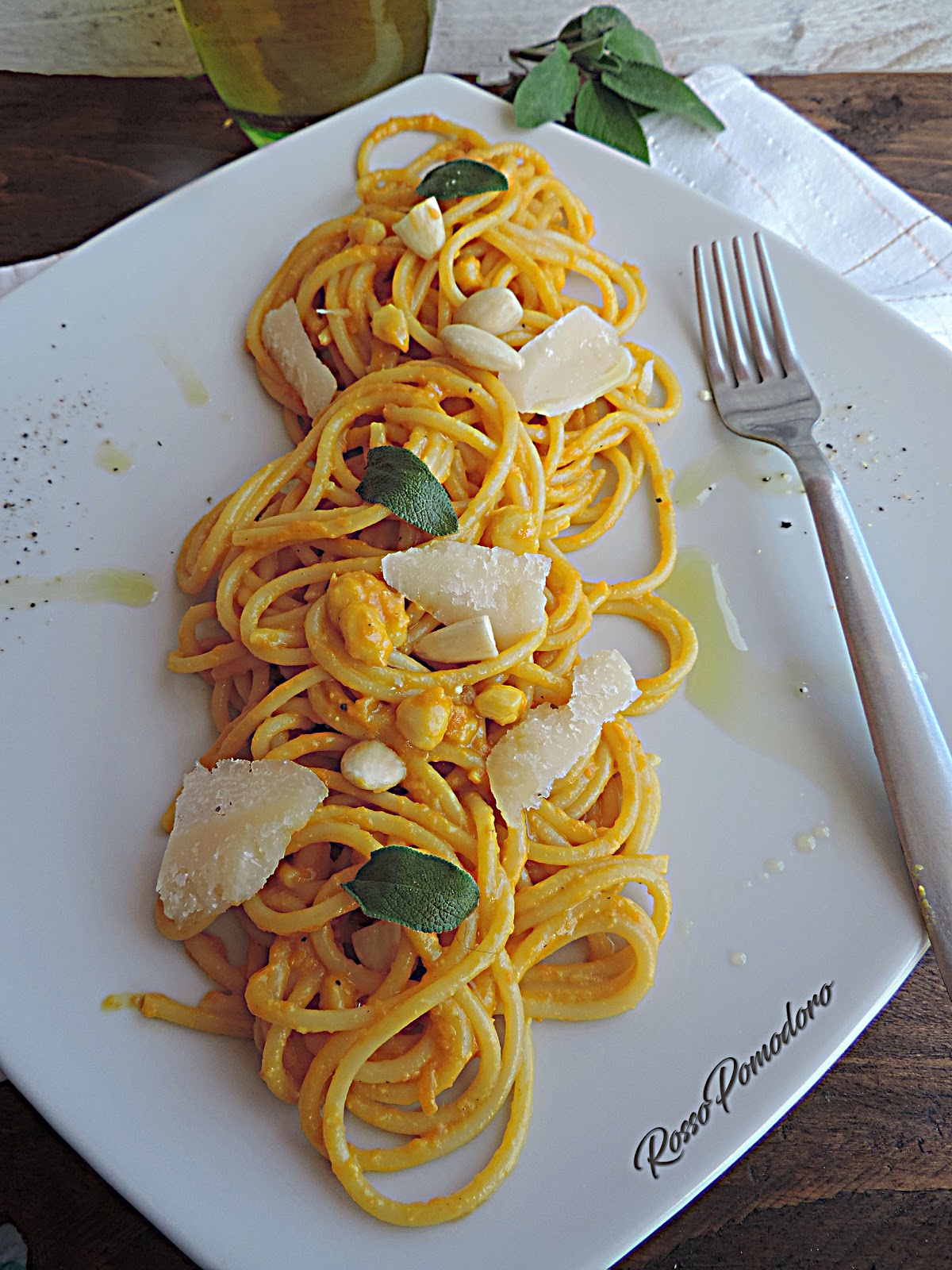 Spaghetti alla carbonara di zucca