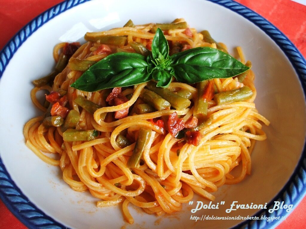 Spaghetti alla chitarra con fagiolini