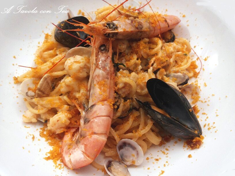 Spaghetti allo scoglio con bottarga