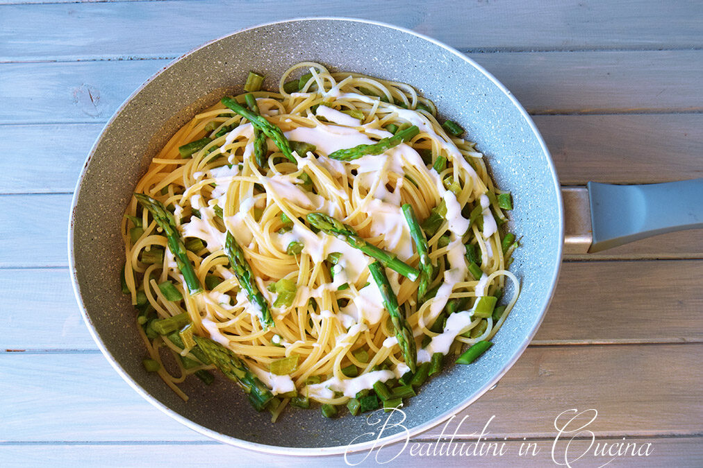Spaghetti asparagi e burrata al tartufo