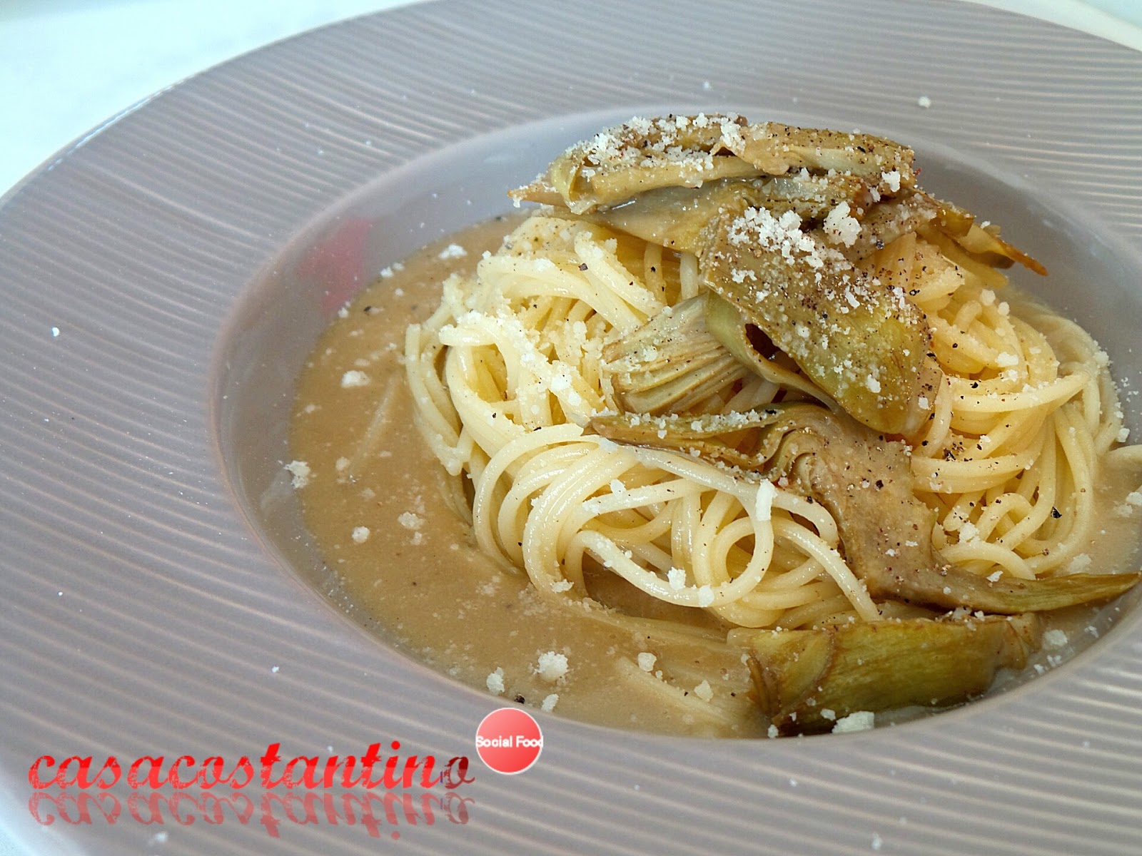 Spaghetti carciofi pecorino e crema di alici – oggi cucina…samanta