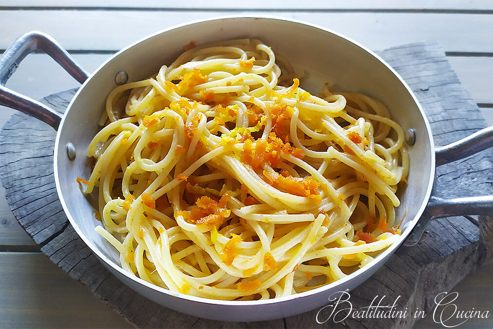 Spaghetti con bottarga e limone