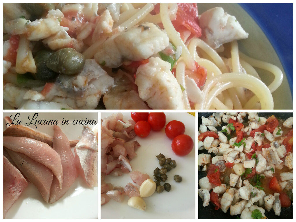 Spaghetti con gallinella di mare e capperi