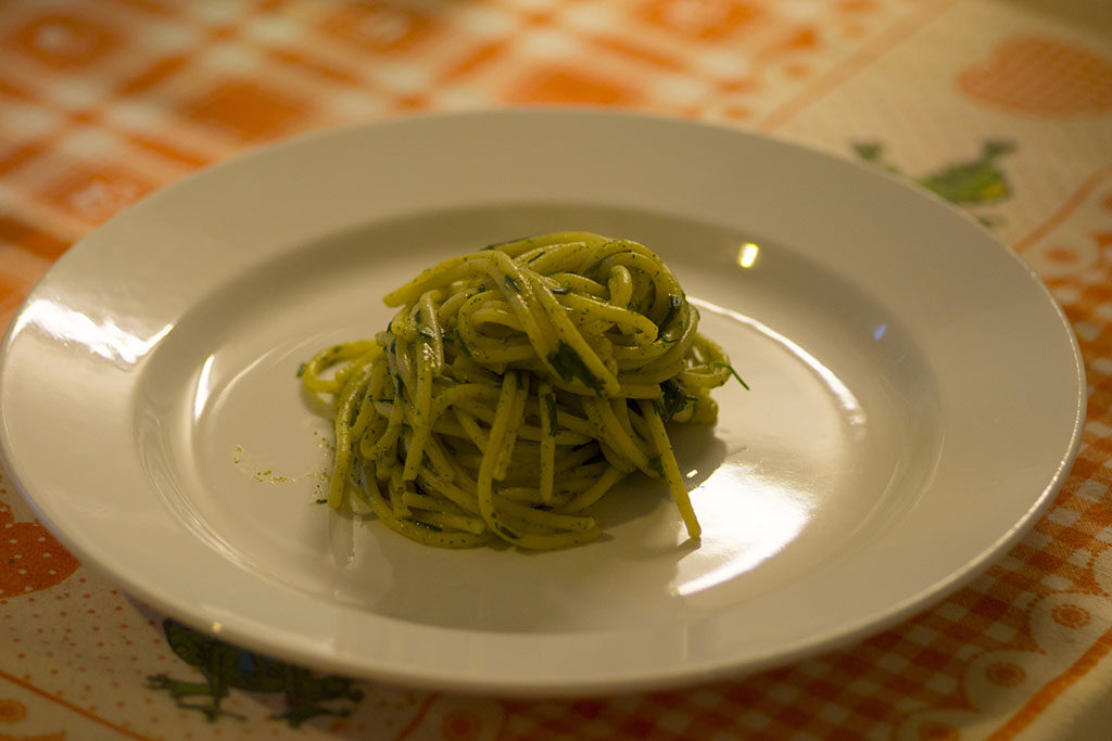 Spaghetti con gli agretti
