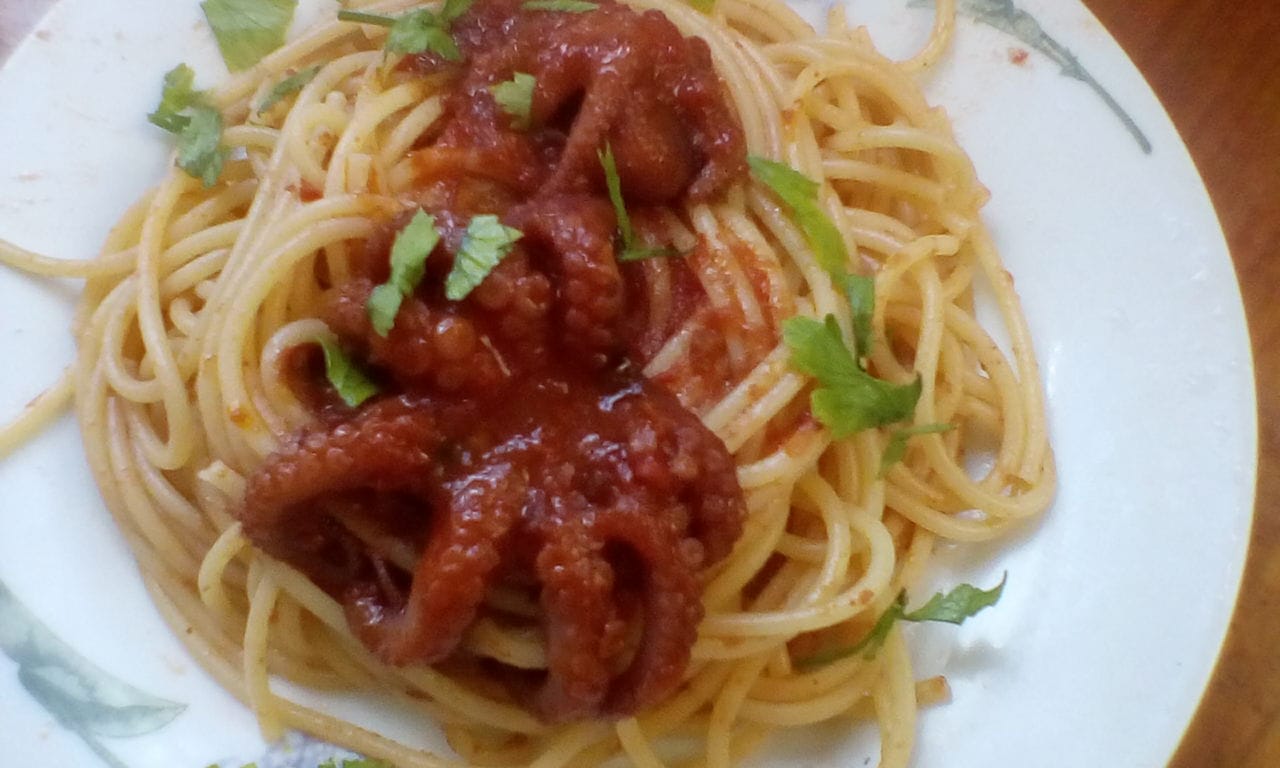 Spaghetti con i purptiell’ veraci