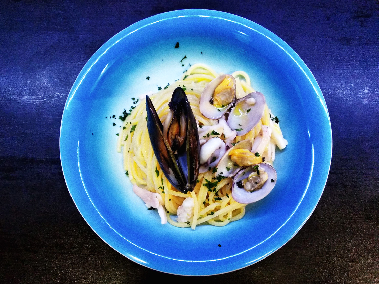 Spaghetti con molluschi e crostacei