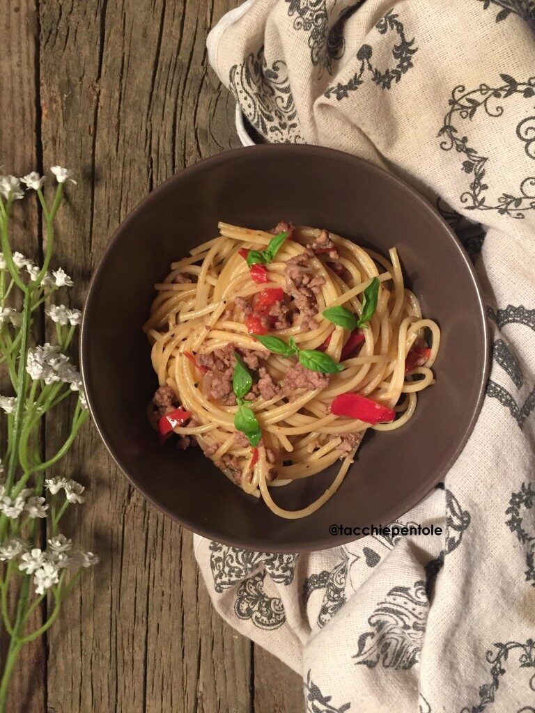 Spaghetti con ragu’ alla turca