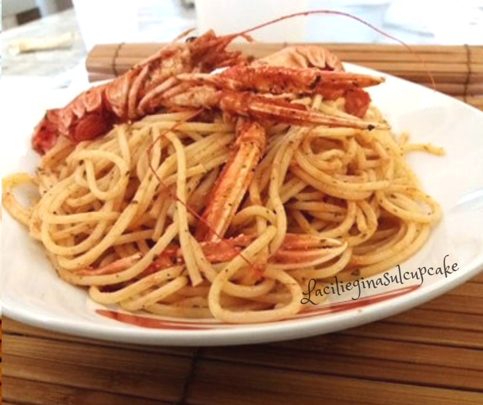 Spaghetti con scampi