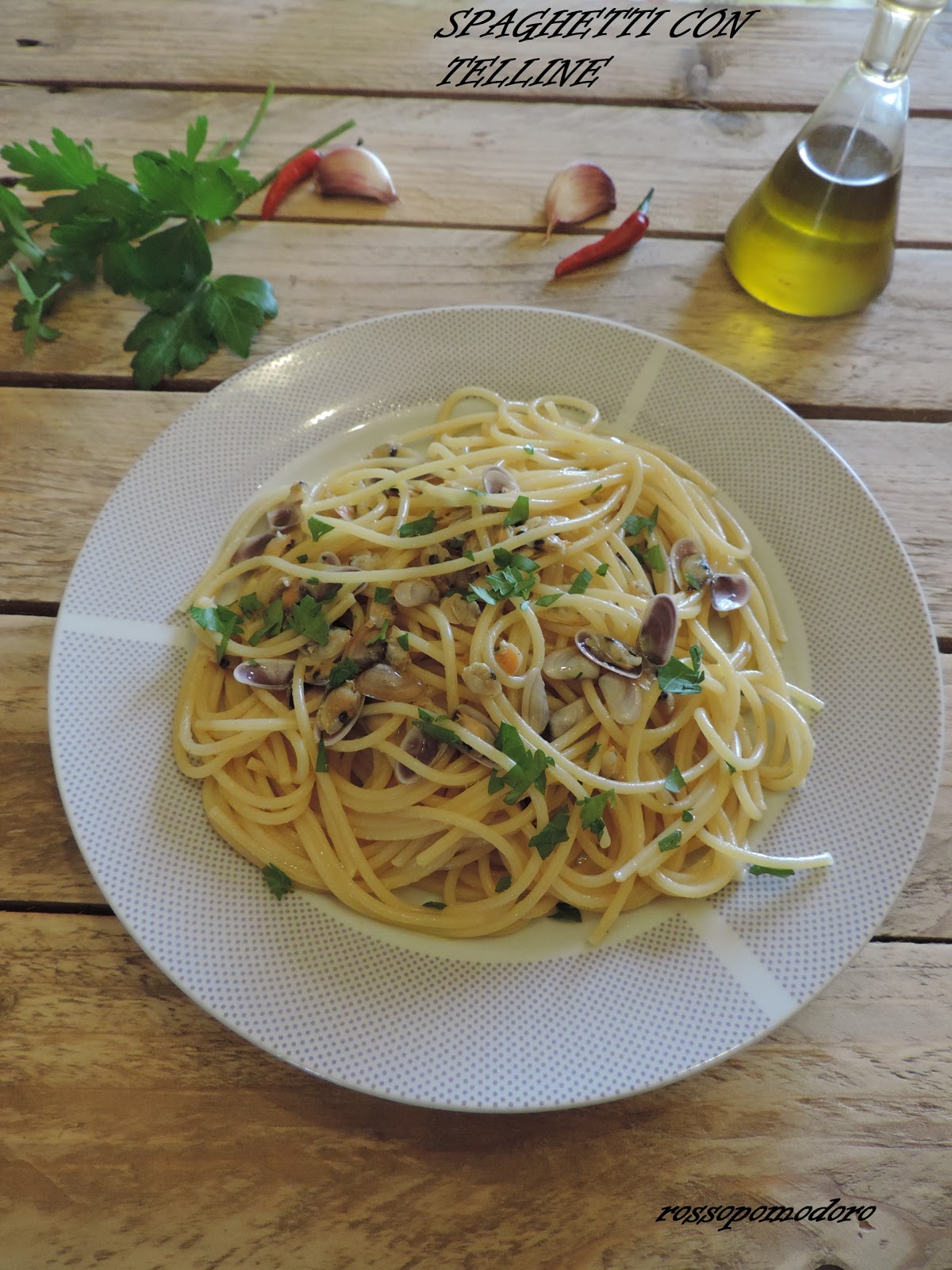 Spaghetti con  telline.