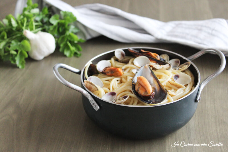 Spaghetti cozze e lupini