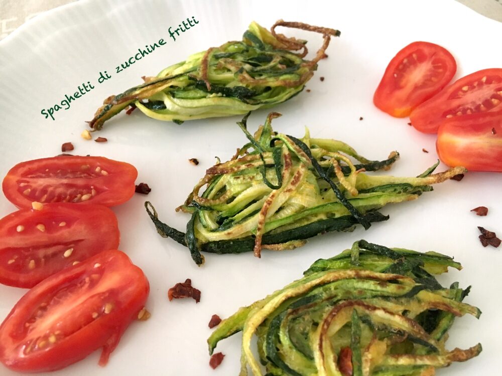Spaghetti di zucchine fritti