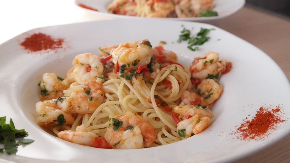 Spaghetti gamberi e pomodorini