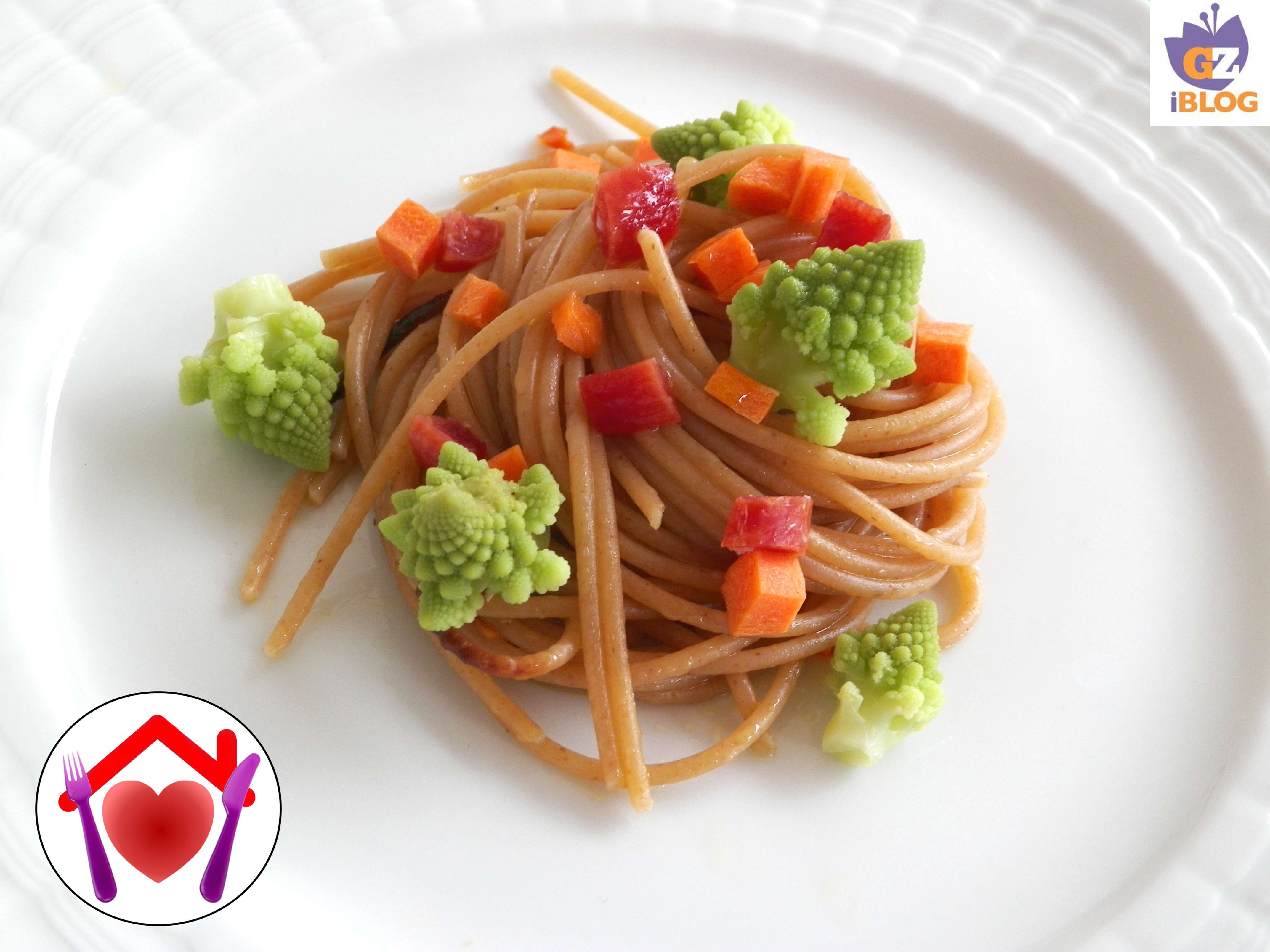 Spaghetti integrali con broccolo romano