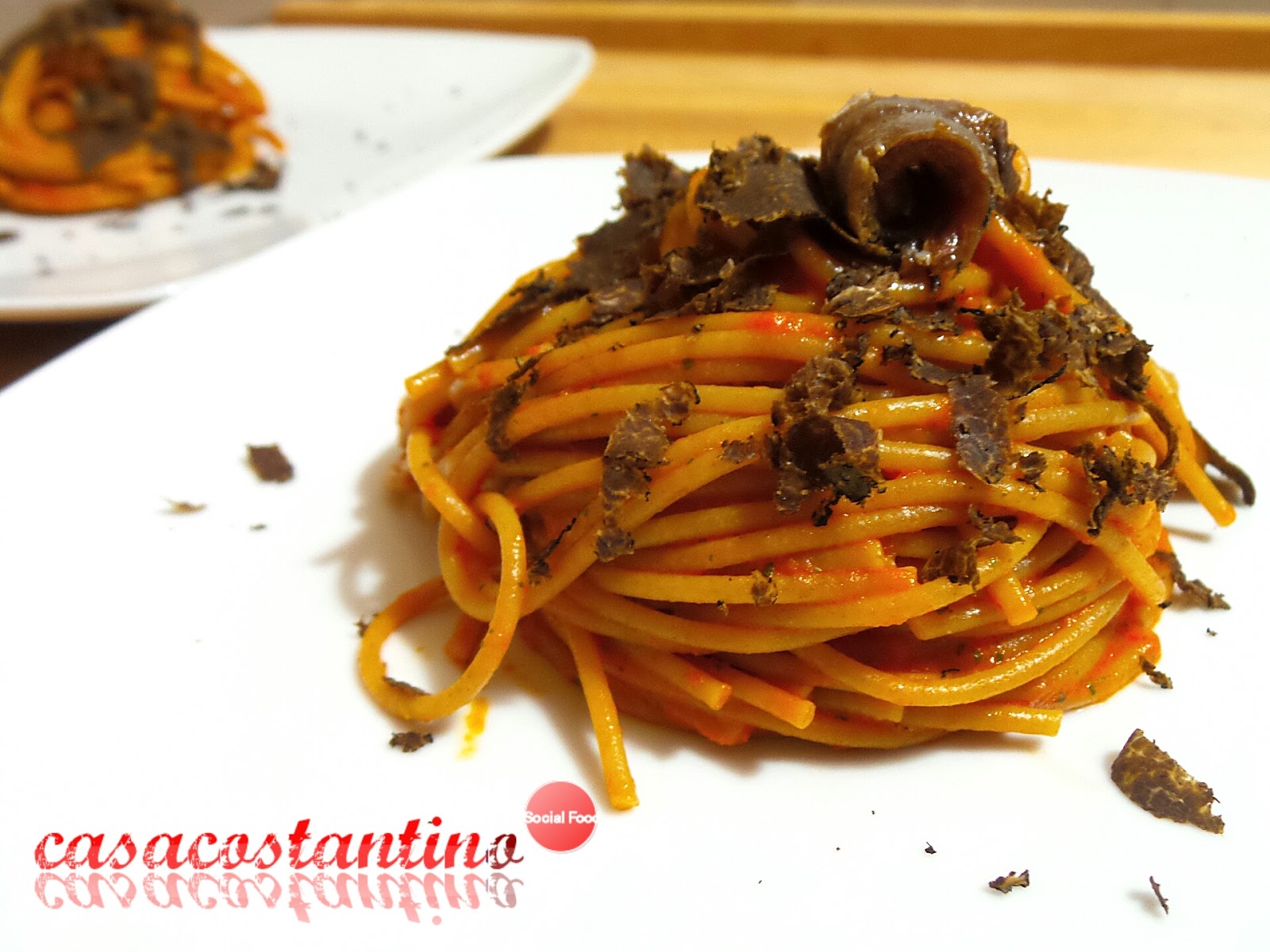 Spaghetti integrali con crema di peperoni e tartufo – Oggi cucina…Samanta