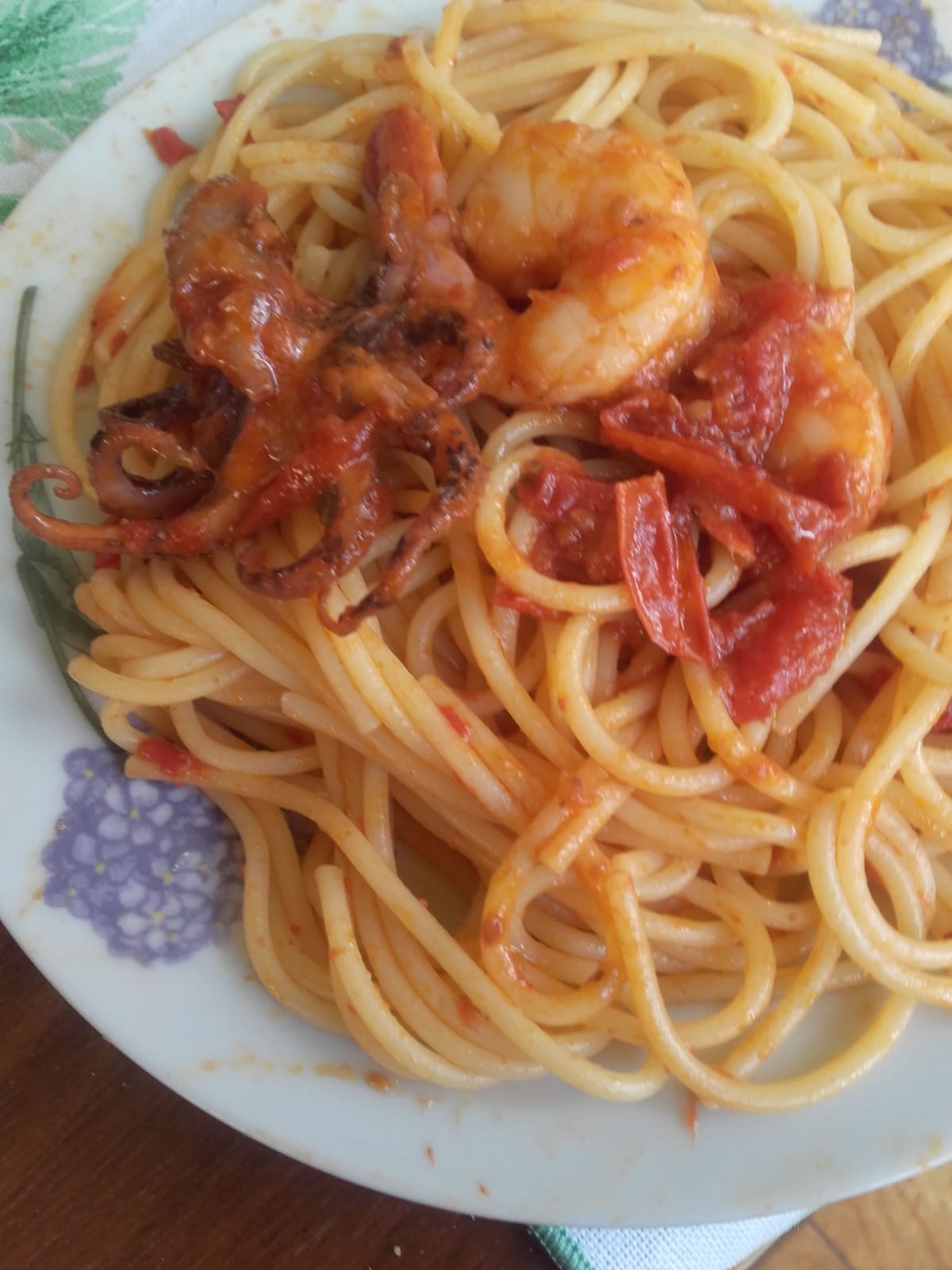 Spaghetti moscardini e gamberetti