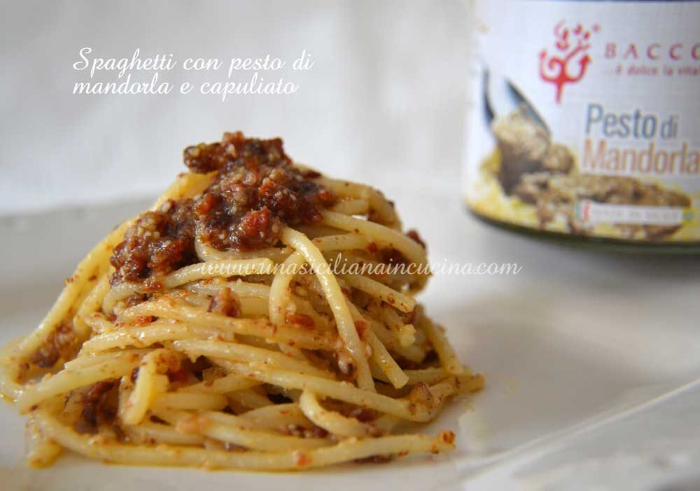 Spaghetti pesto di mandorle e capuliato