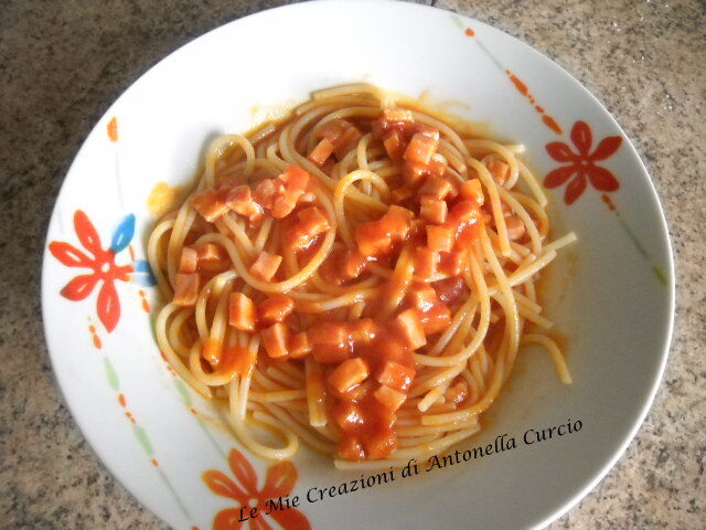 SPAGHETTI SENZA GLUTINE PROSCIUTTO E PANCETTA