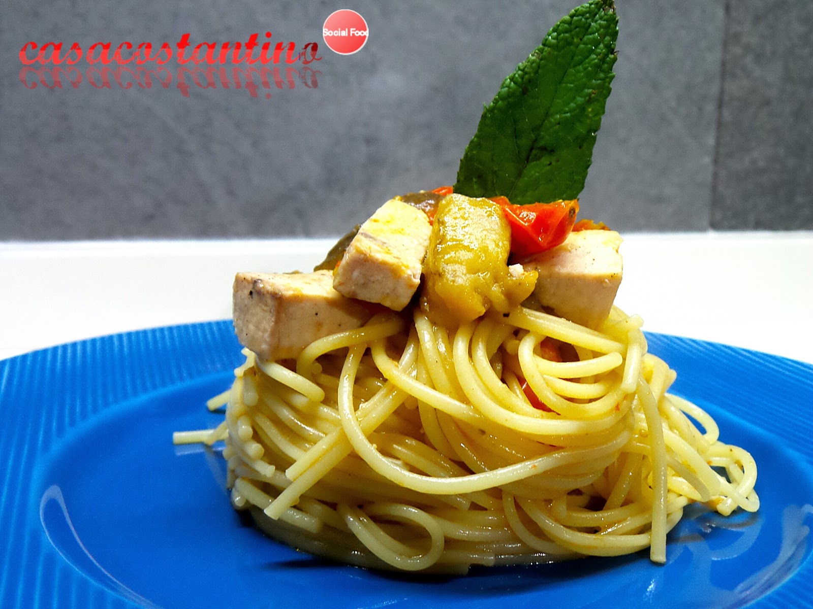 Spaghetti spada e melanzane light