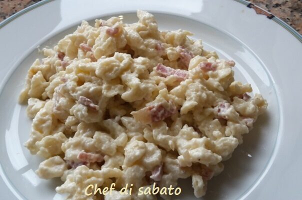 Spatzle panna e speck