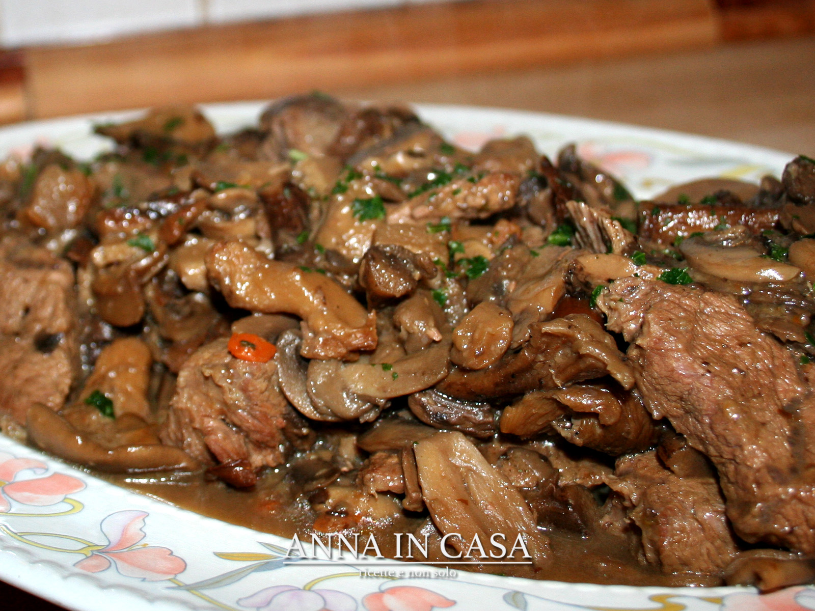Spezzatino di manzo con funghi