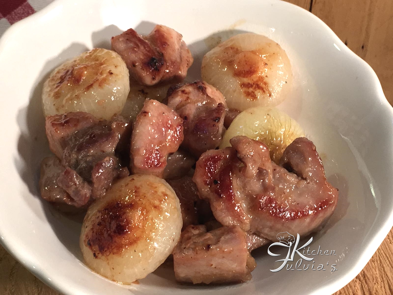 Spezzatino di tacchino in agrodolce con cipolline