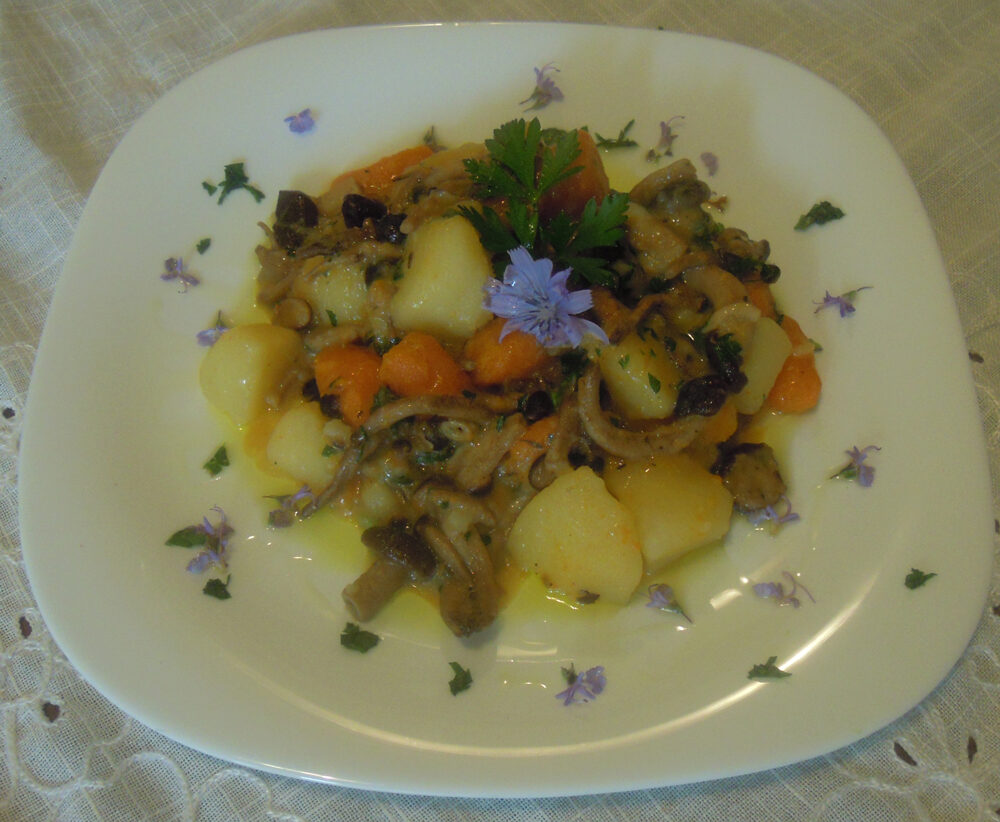 Spezzatino di verdure e pioppini