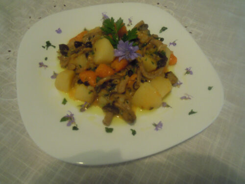 Spezzatino di verdure e pioppini
