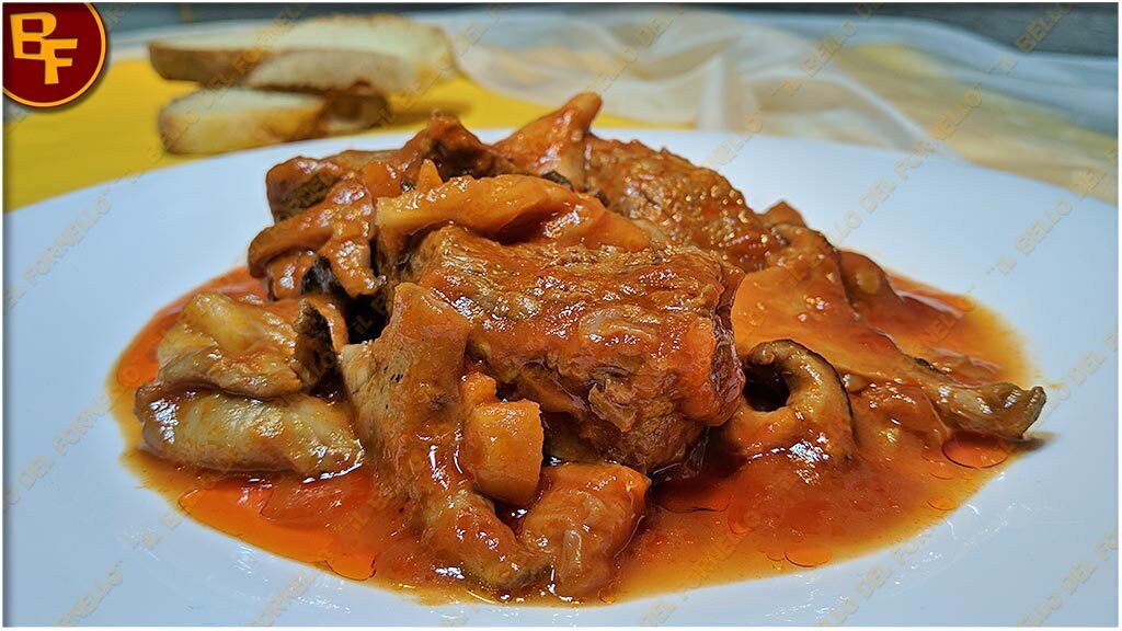 Spezzatino di vitello con funghi