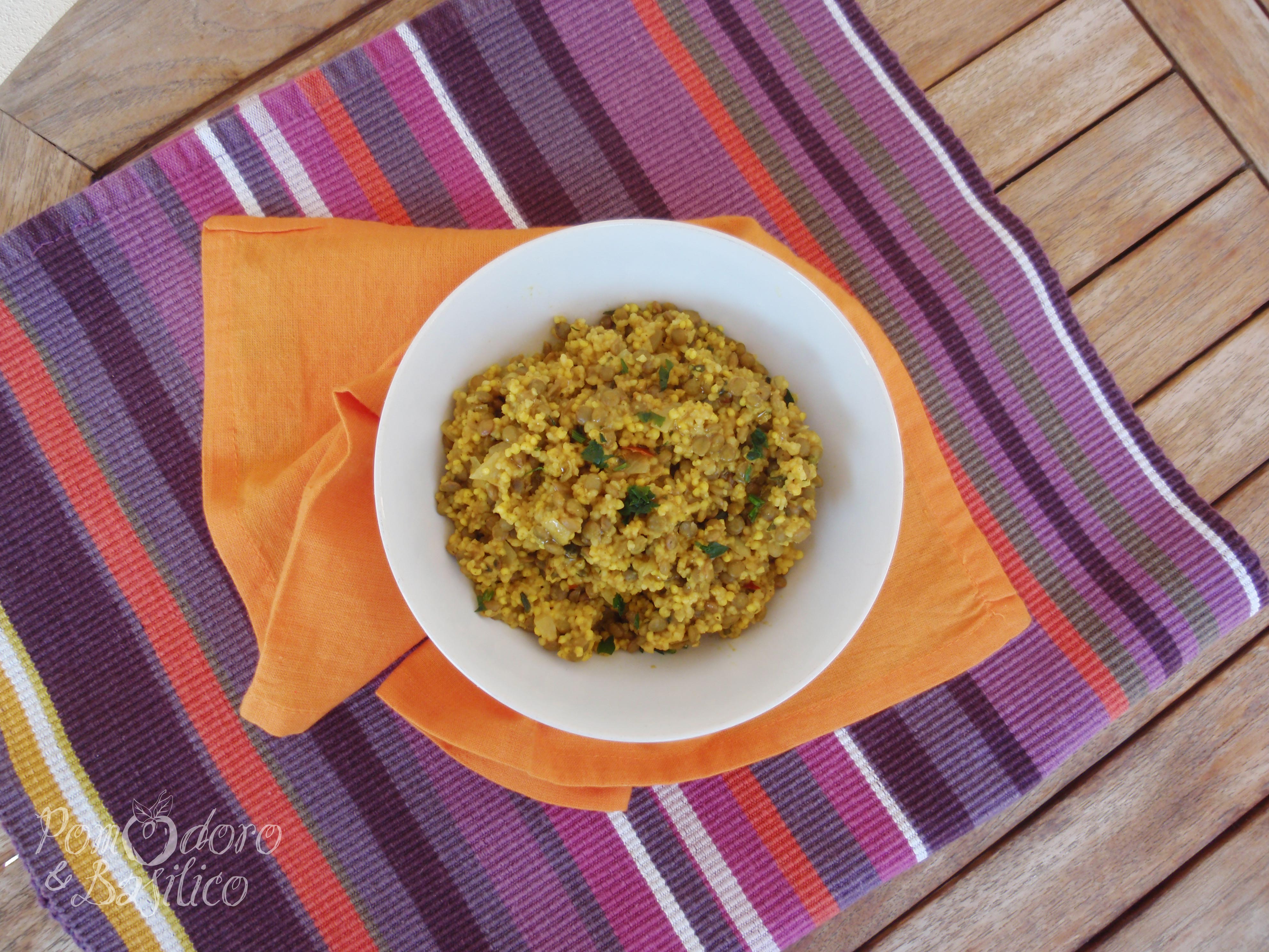 Spicy miglio e lenticchie