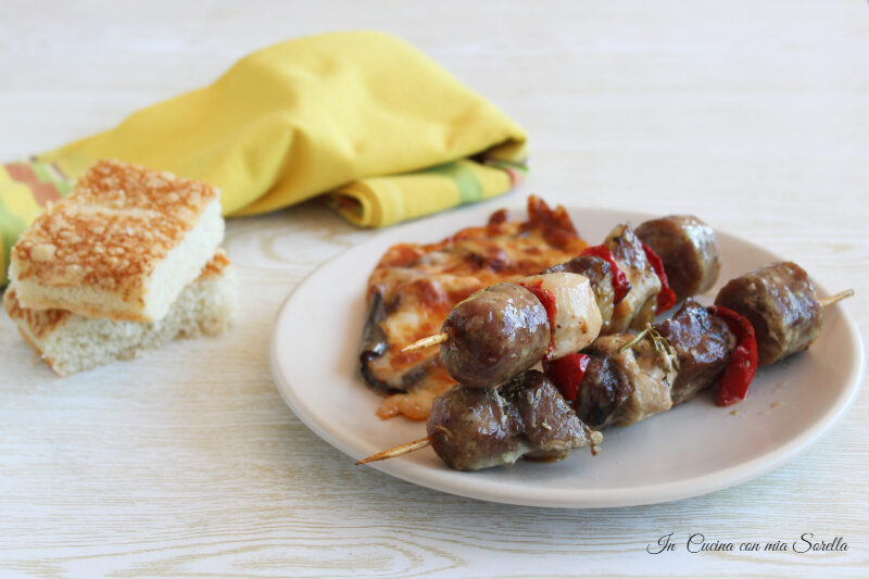 Spiedini di carne al forno
