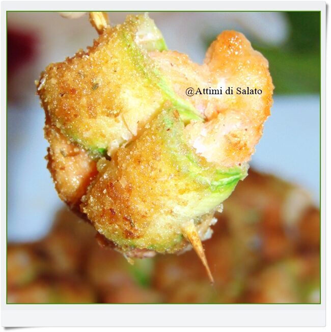 Spiedini di gamberi e zucchine