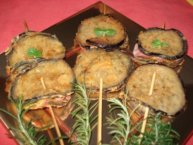 Spiedini di melanzane al forno