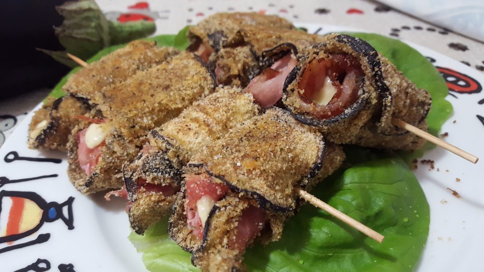 Spiedini di melanzane al forno