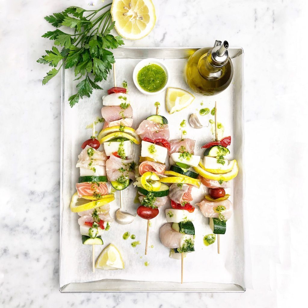 Spiedini di pesce al forno