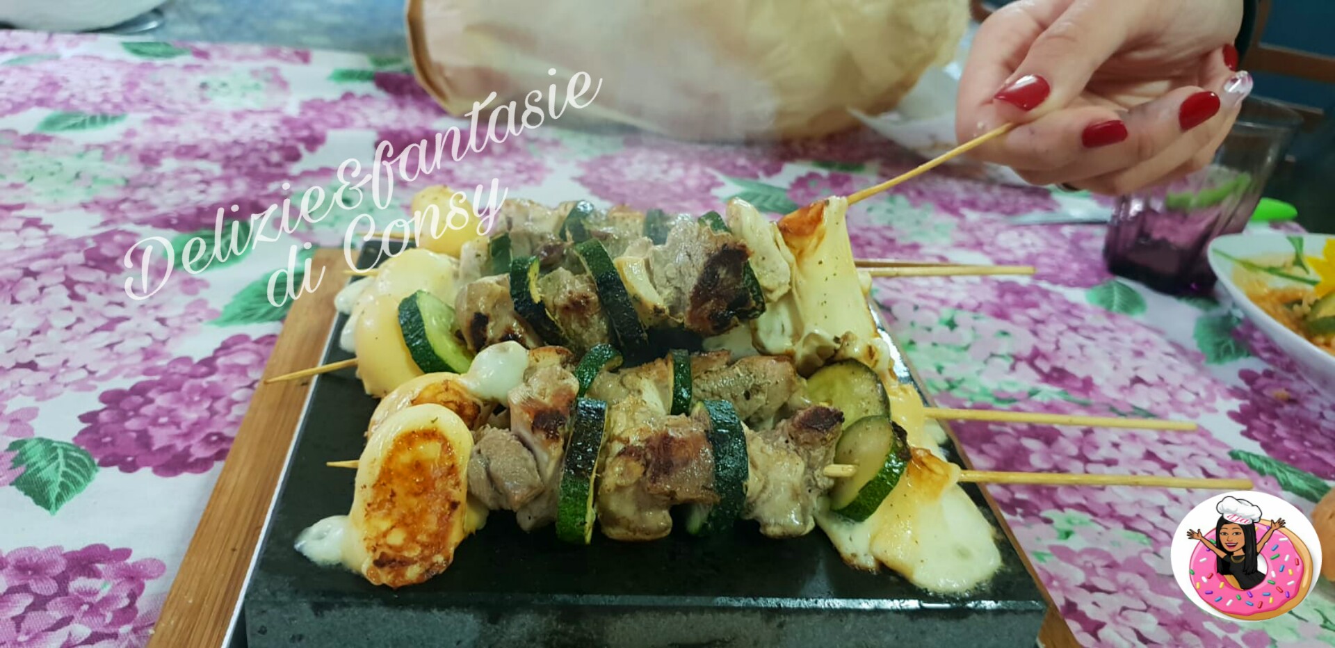 Spiedini di pollo e tacchino con zucchine