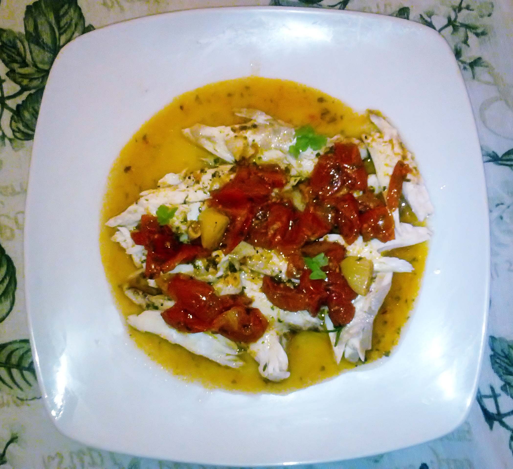Spigola all’acqua pazza al microonde