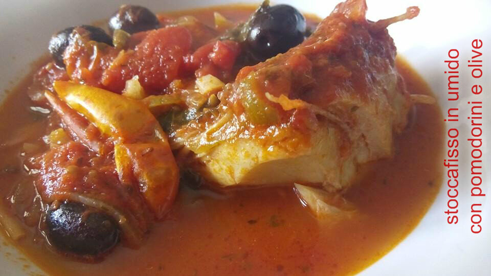 Stoccafisso con pomodorini e olive