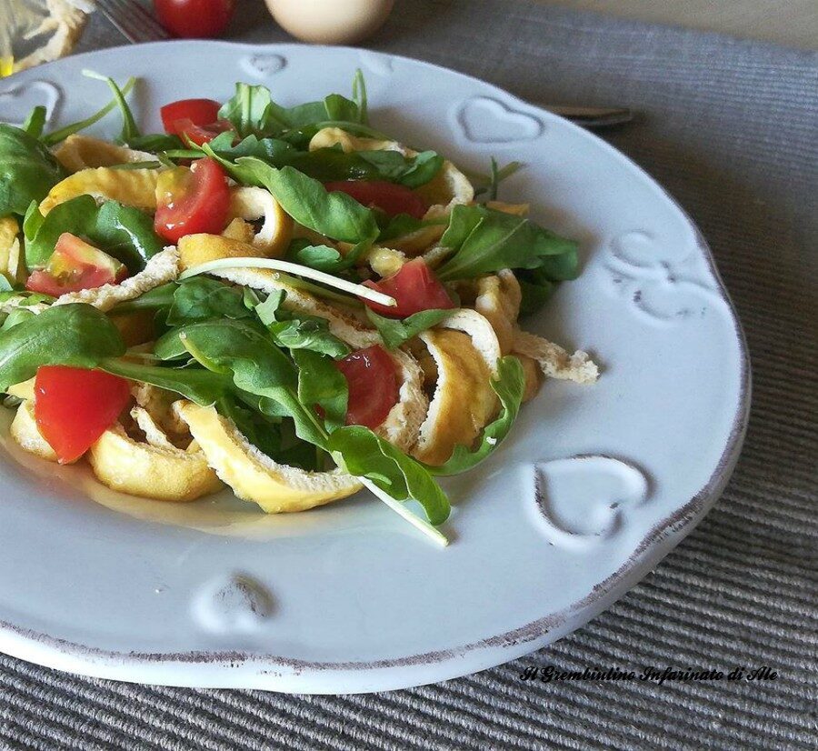 Straccetti di frittata rucola e pachino