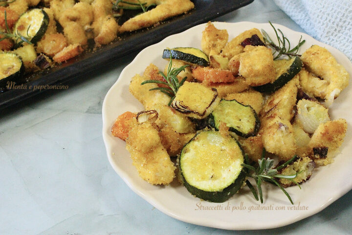 Straccetti di pollo gratinati con verdure