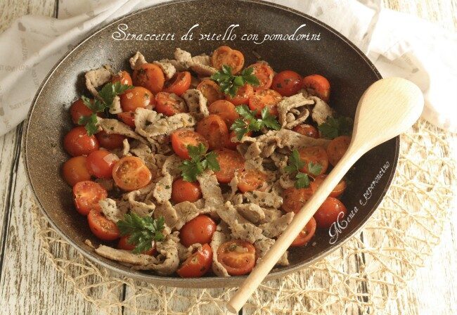 Straccetti di vitello con pomodorini