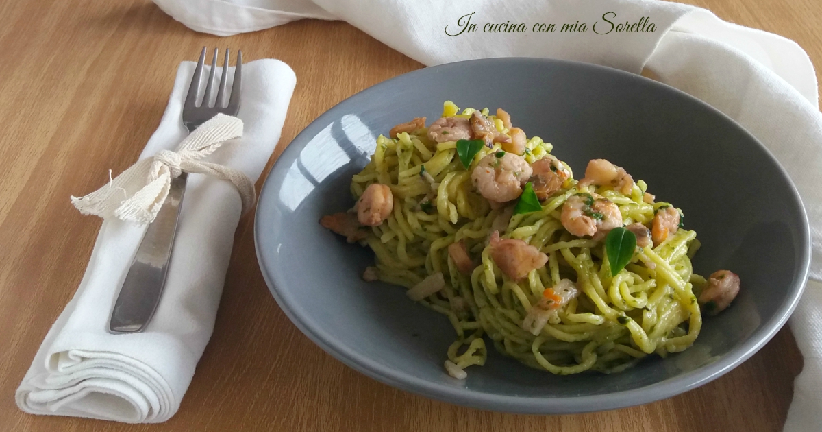 Strangozzi al pesto e frutti di mare