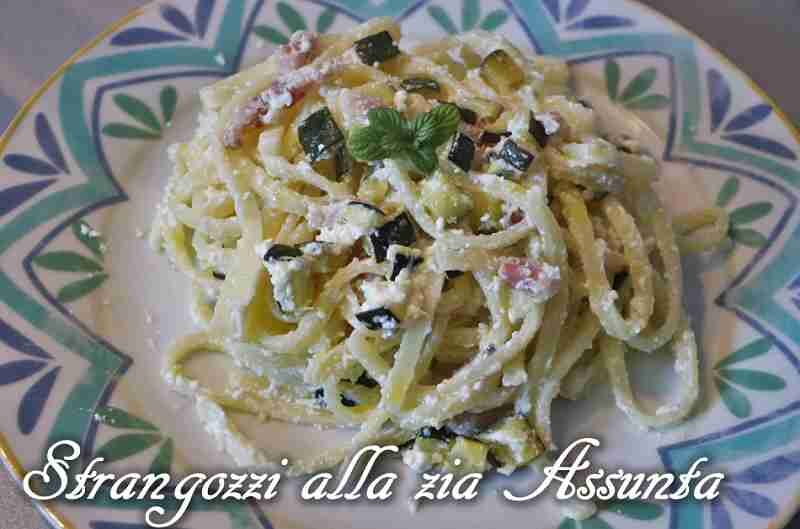 Strangozzi alla zia assunta (zucchine, pancetta e ricotta)