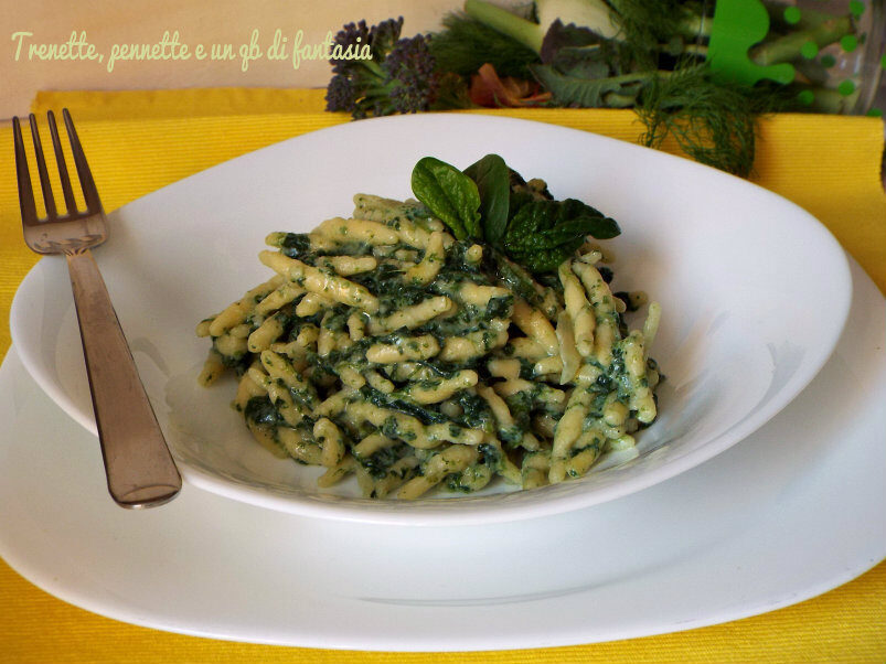 Stroffie al pesto di spinaci