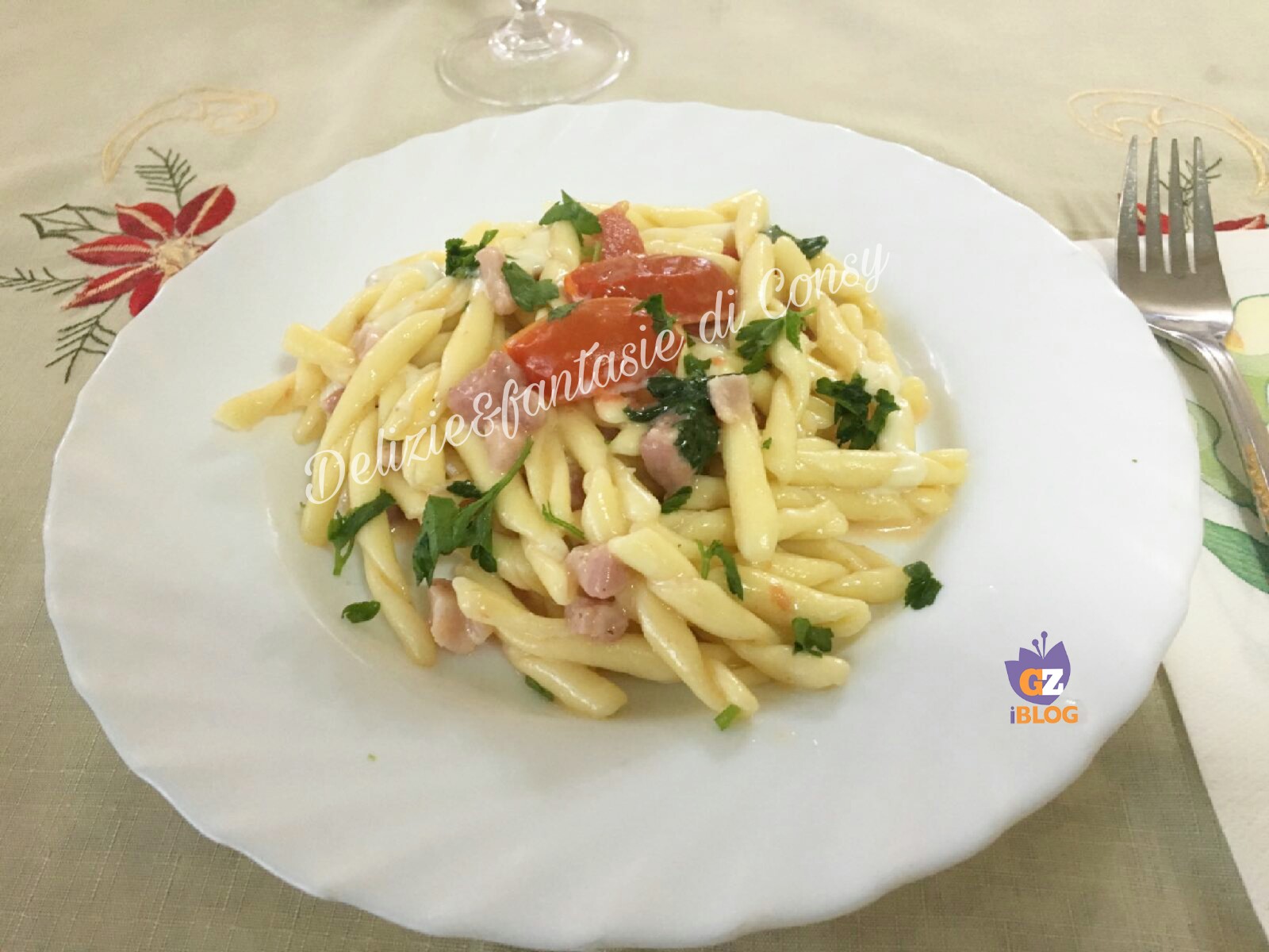 Strozzapreti con taleggio e pancetta