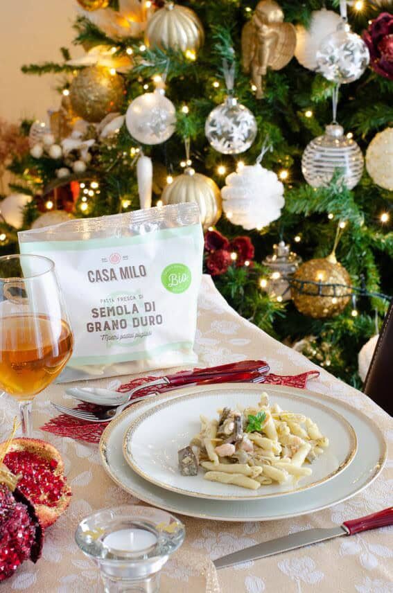 Strozzapreti di semola bio casa milo cremosi con carciofi e salmone