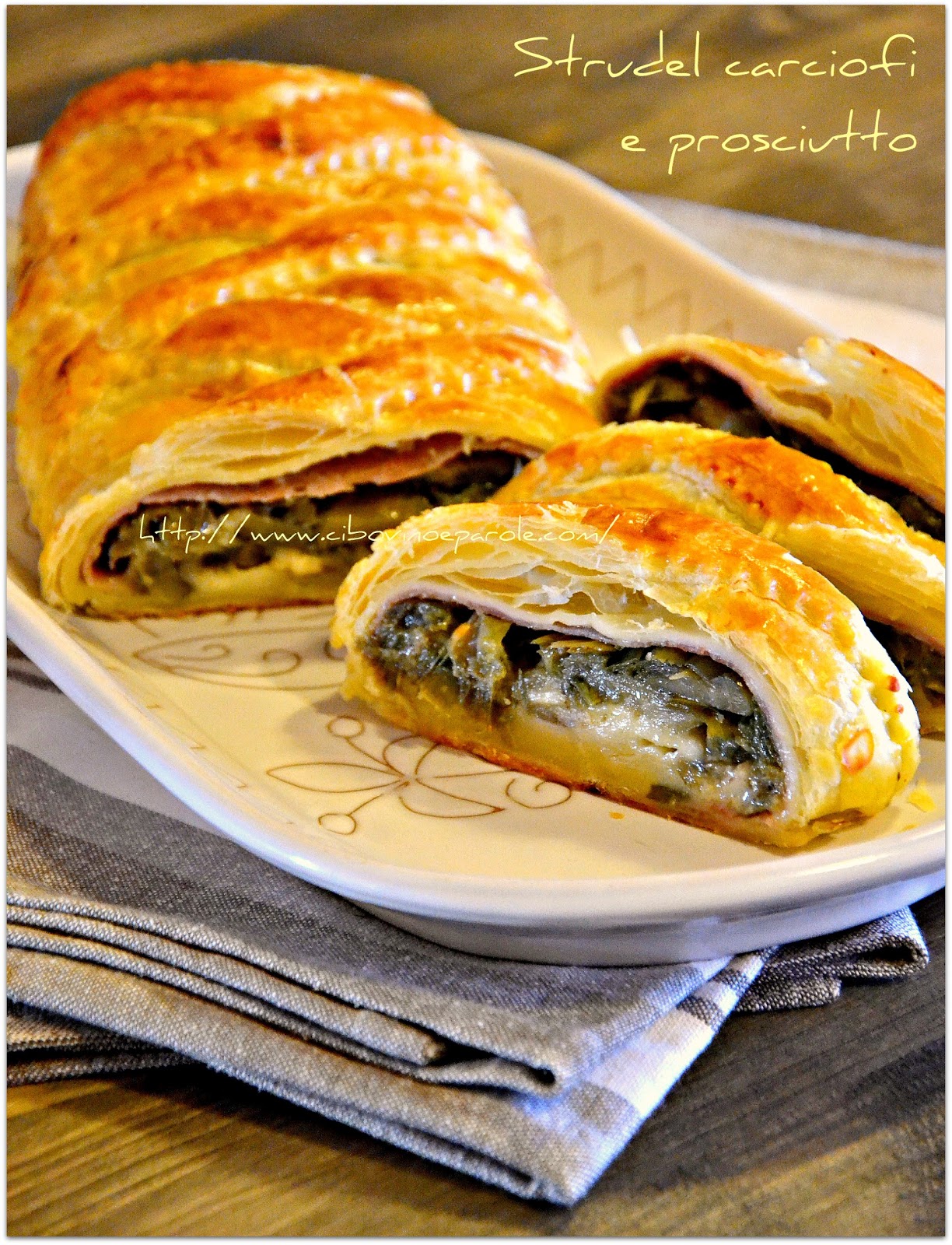 Strudel carciofi e prosciutto