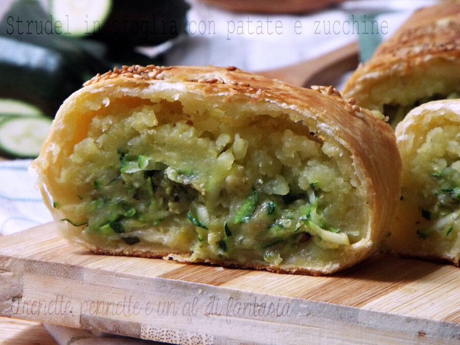 Strudel in sfoglia con patate e zucchine