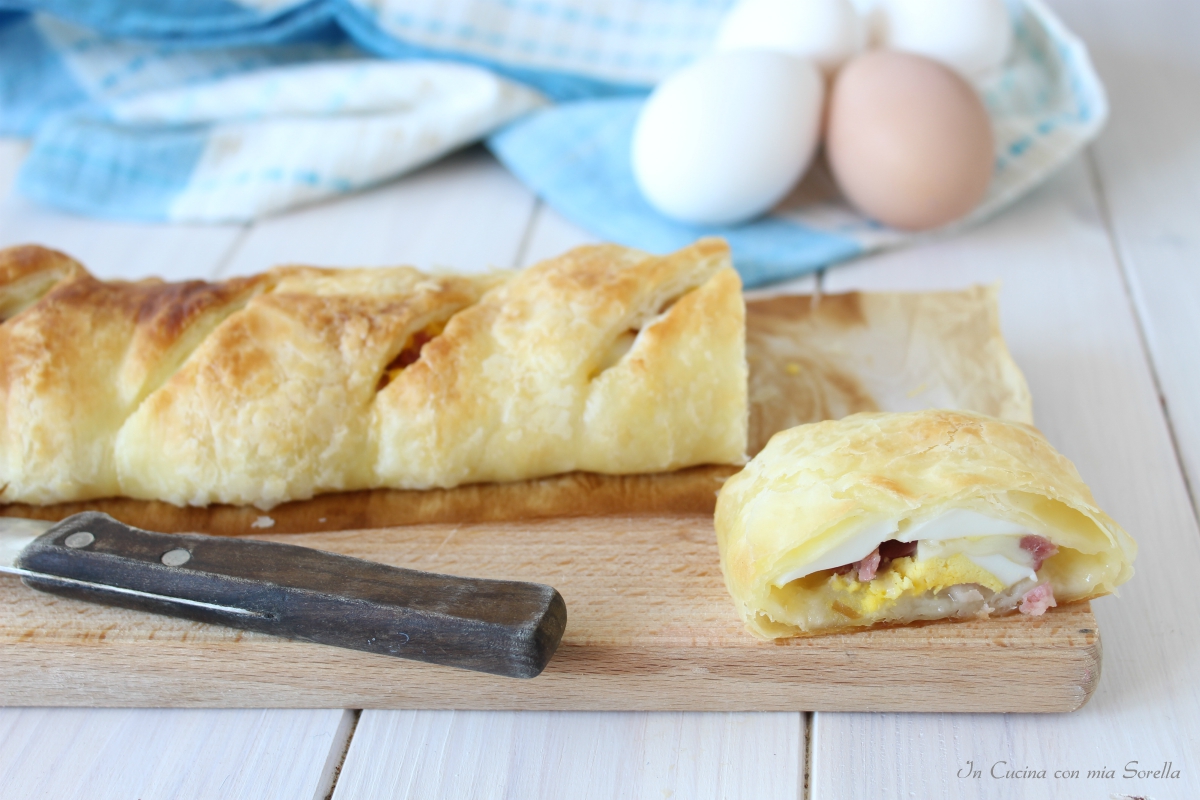 Strudel salato alla carbonara