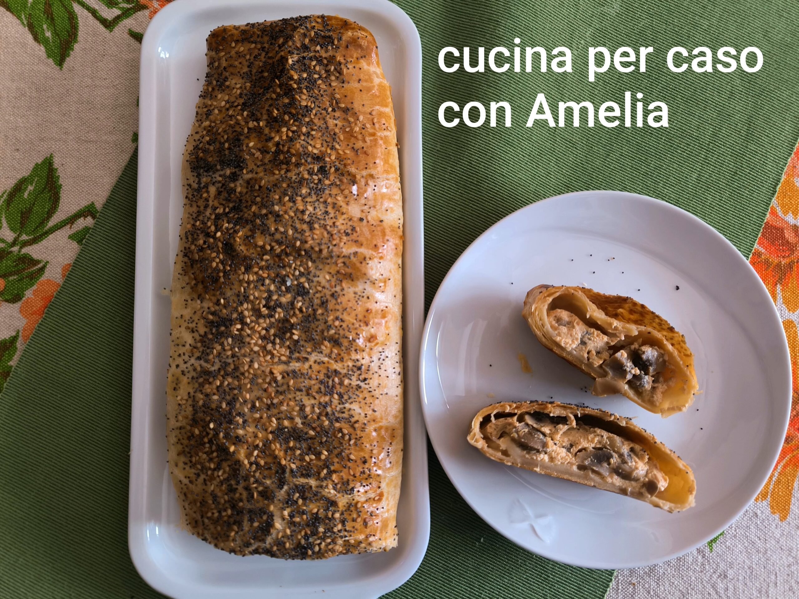Strudel salato con funghi e provola